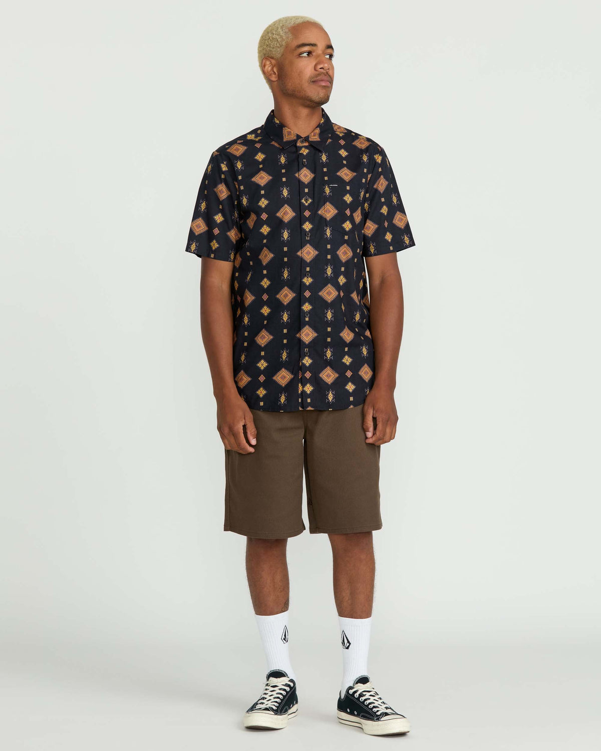 Men's Desert Dobby Short Sleeve Shirt Black - Volcom