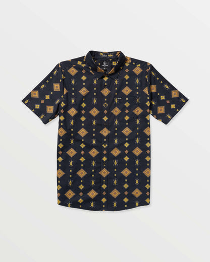 Men's Desert Dobby Short Sleeve Shirt Black - Volcom