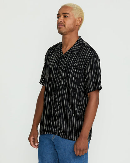 Men's Mistostone Short Sleeve Shirt Black/White - Volcom