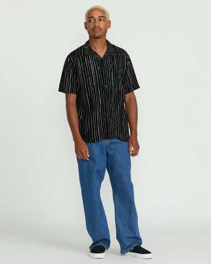 Men's Mistostone Short Sleeve Shirt Black/White - Volcom
