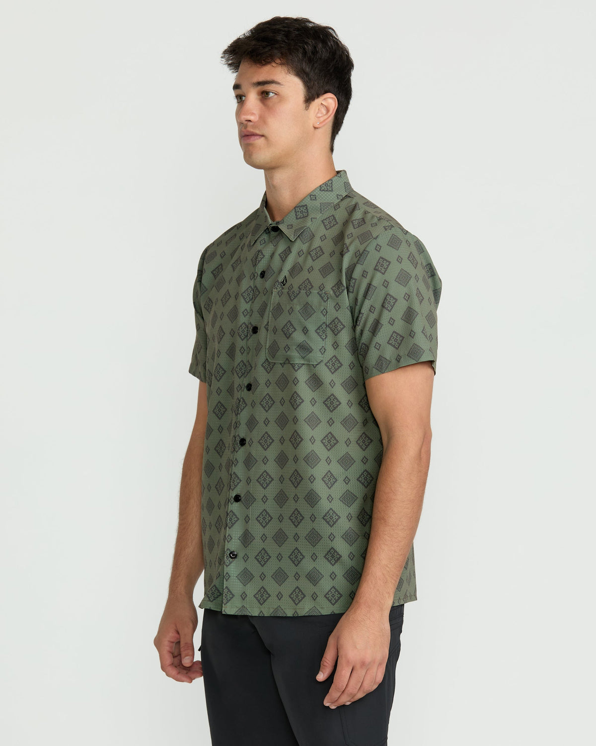 Men's Ridgestone Short Sleeve Shirt Light Olive - Volcom