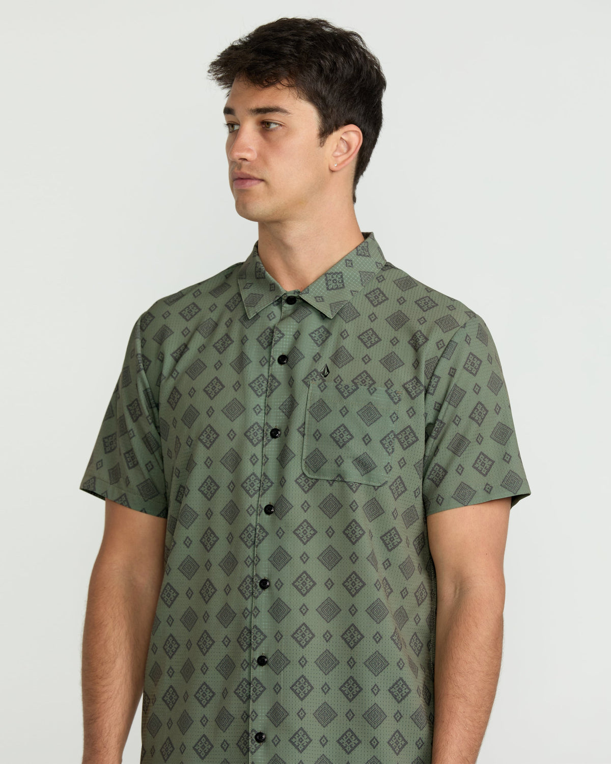 Men's Ridgestone Short Sleeve Shirt Light Olive - Volcom