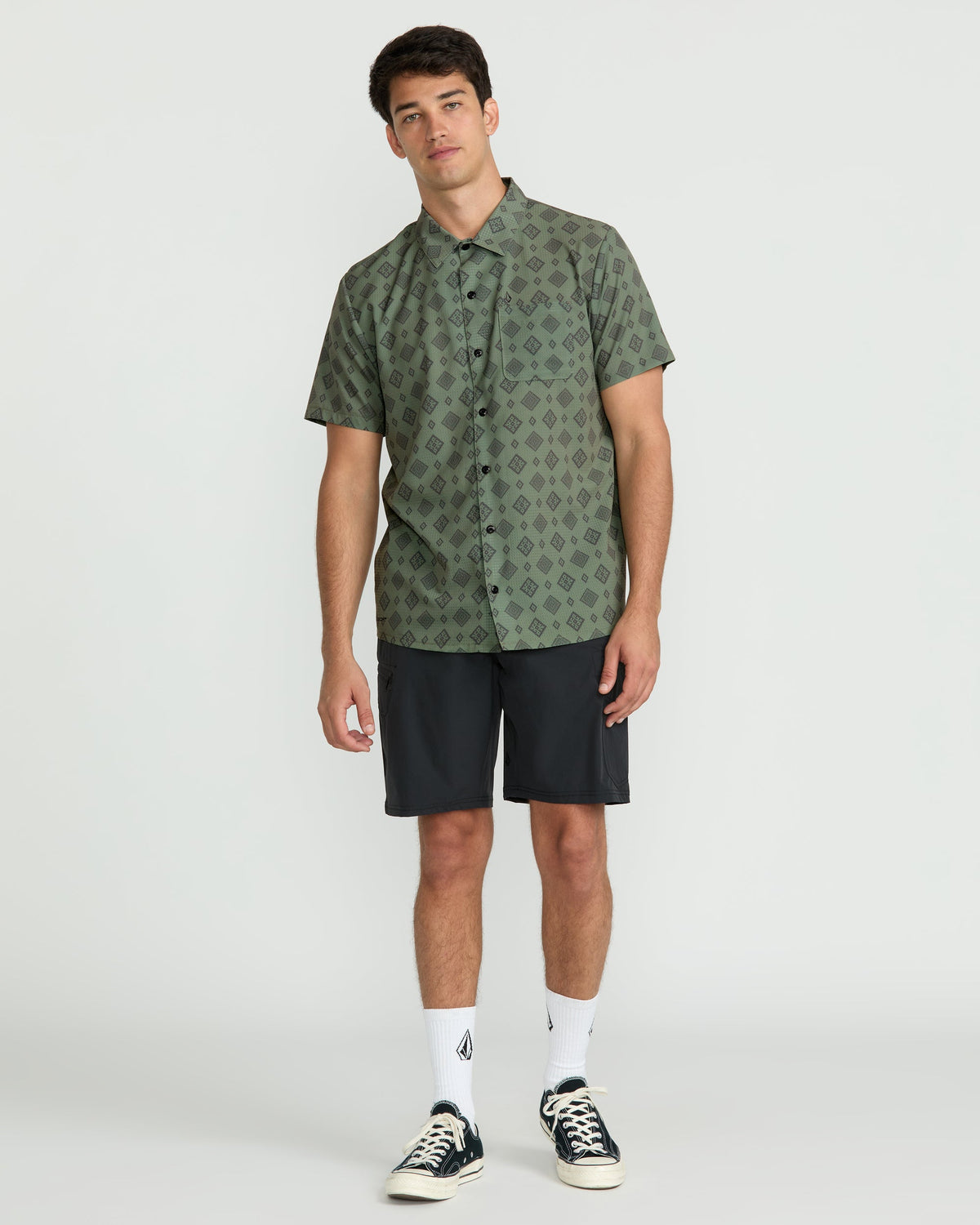 Men's Ridgestone Short Sleeve Shirt Light Olive - Volcom