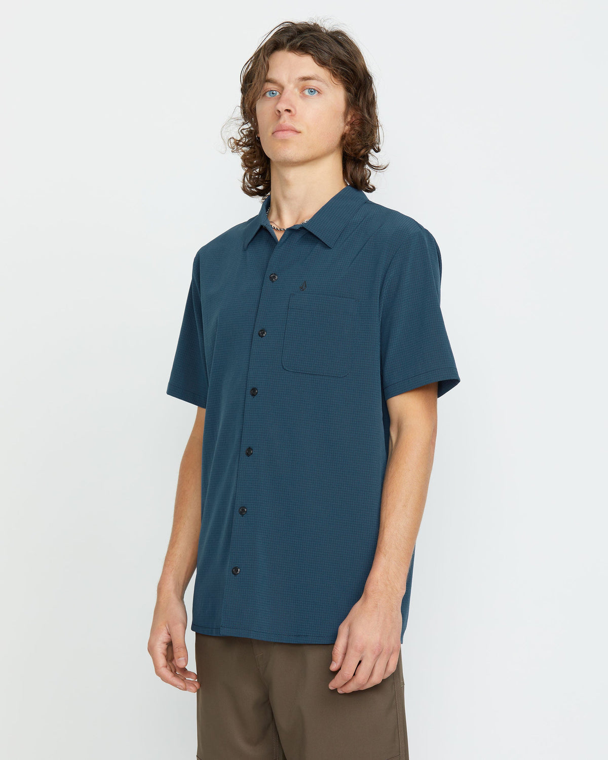 Men's Ridgestone Short Sleeve Shirt Deep Blue - Volcom