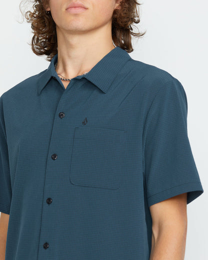 Men's Ridgestone Short Sleeve Shirt Deep Blue - Volcom