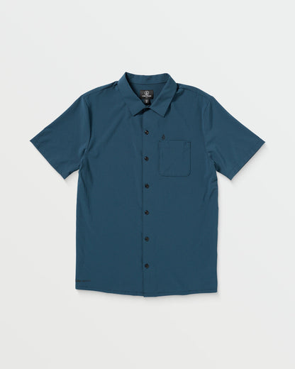 Men's Ridgestone Short Sleeve Shirt Deep Blue - Volcom