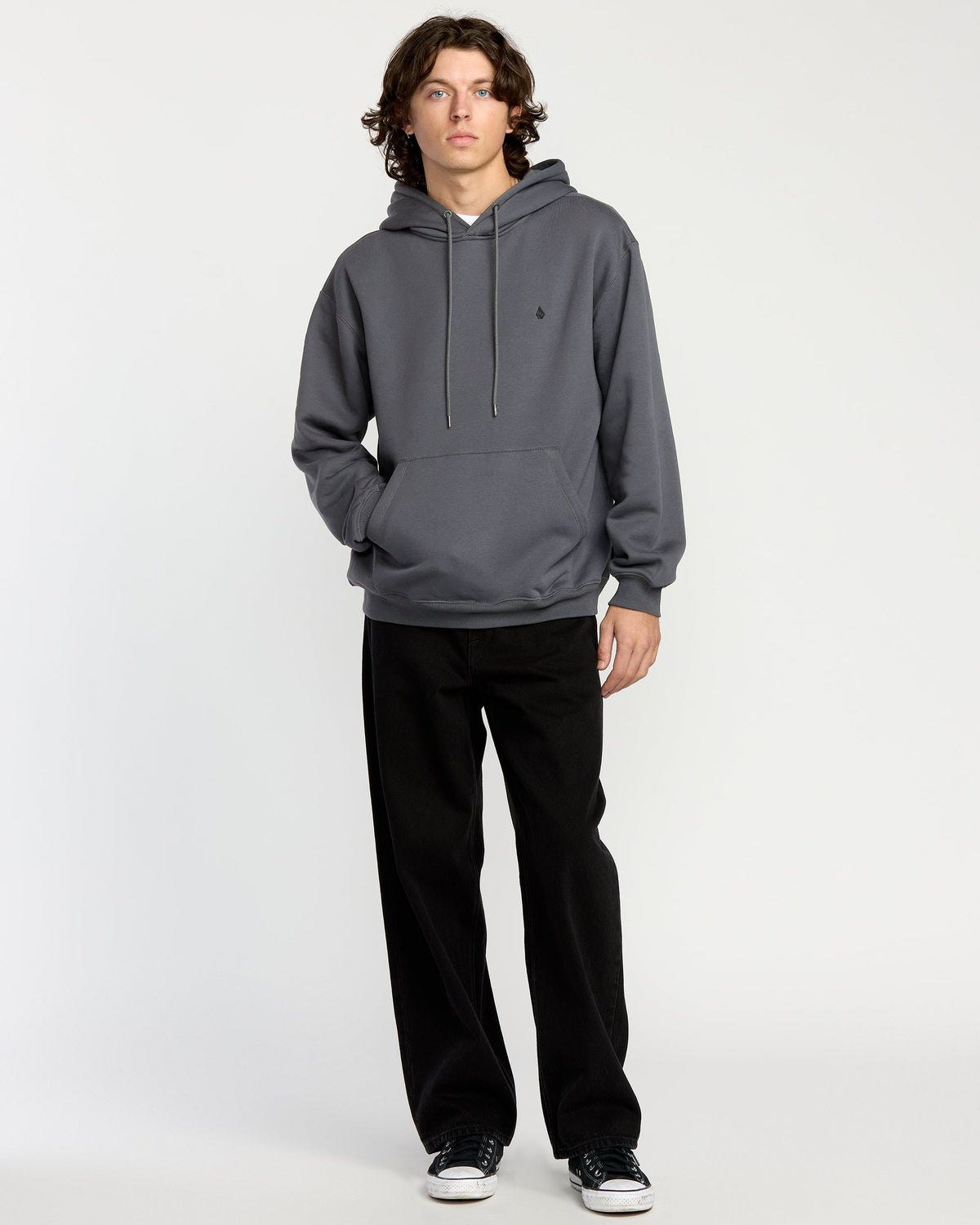 Men's Single Stone Pw Pullover Asphalt Black - Volcom