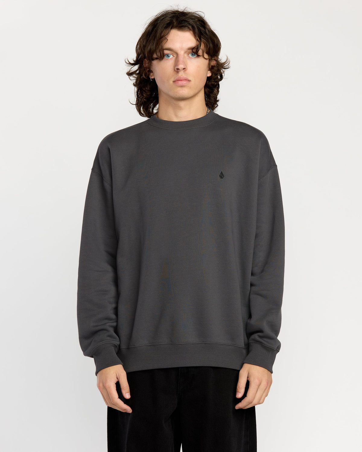 Men's Single Stone Pw Crew Asphalt Black - Volcom