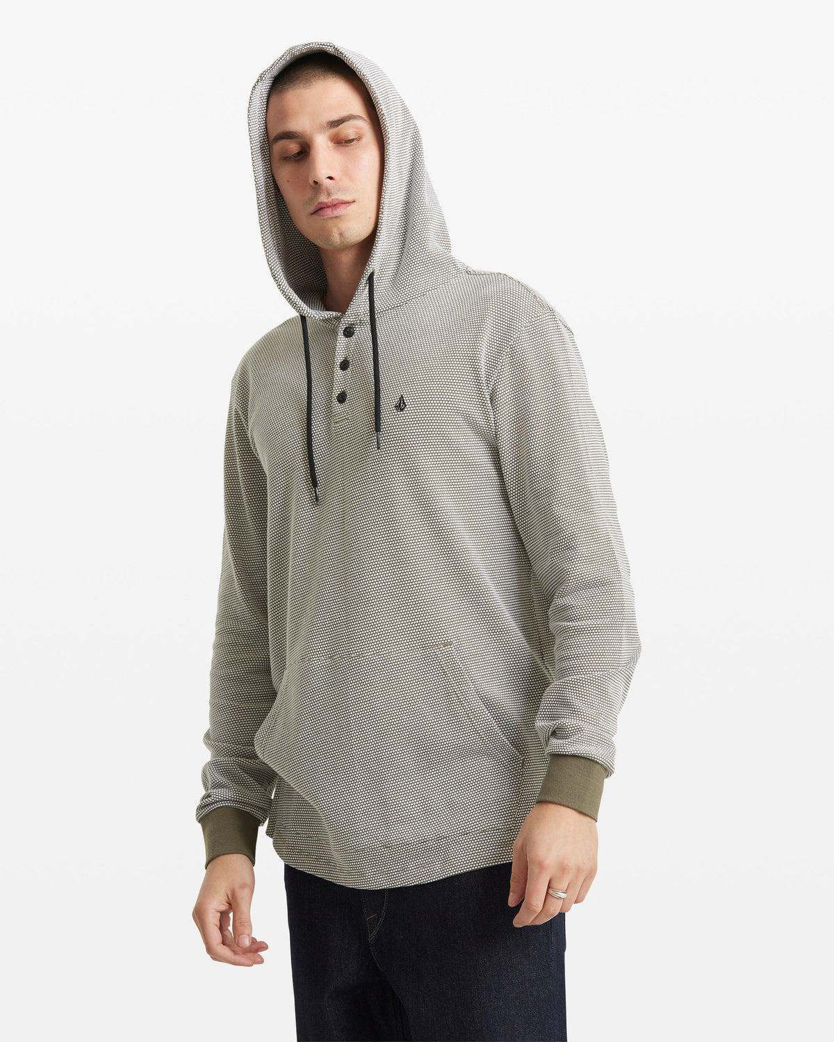 Men's Murph Thermal Long Sleeve Sweatshirt Dark Olive - Volcom