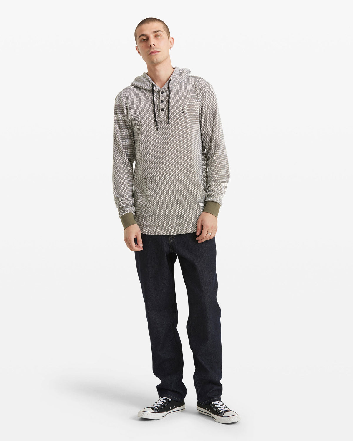 Men's Murph Thermal Long Sleeve Sweatshirt Dark Olive - Volcom