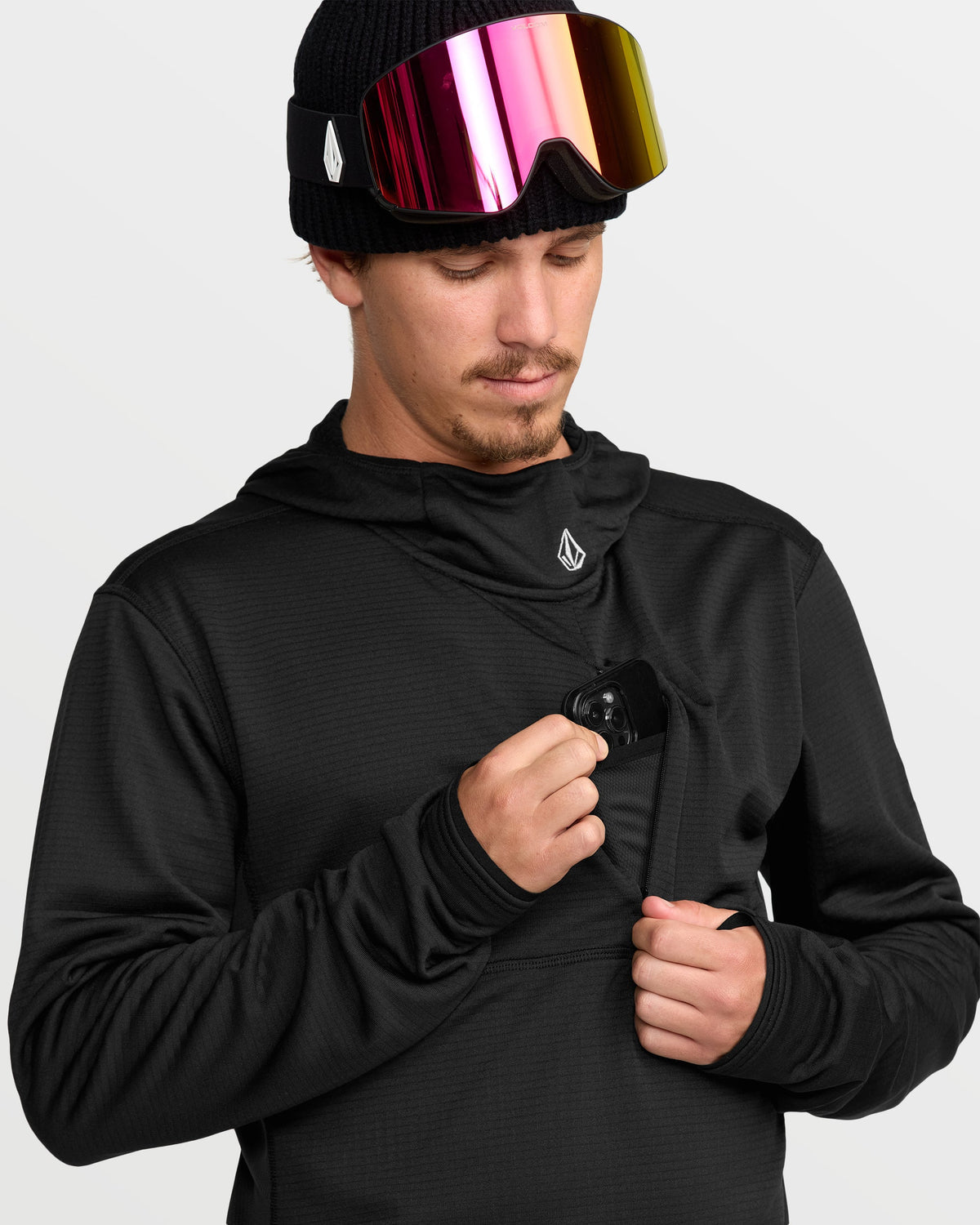 Men's Gridlock Hooded Fleece Pullover Black - Volcom