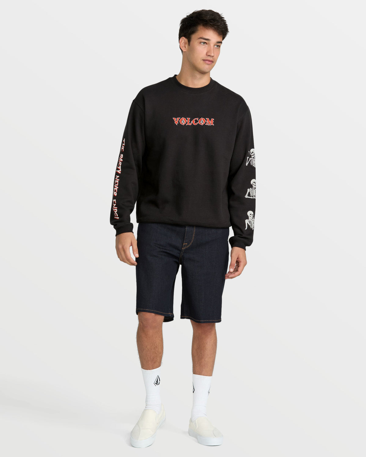 Men's Never Ends Crew Sweatshirt Stealth - Volcom