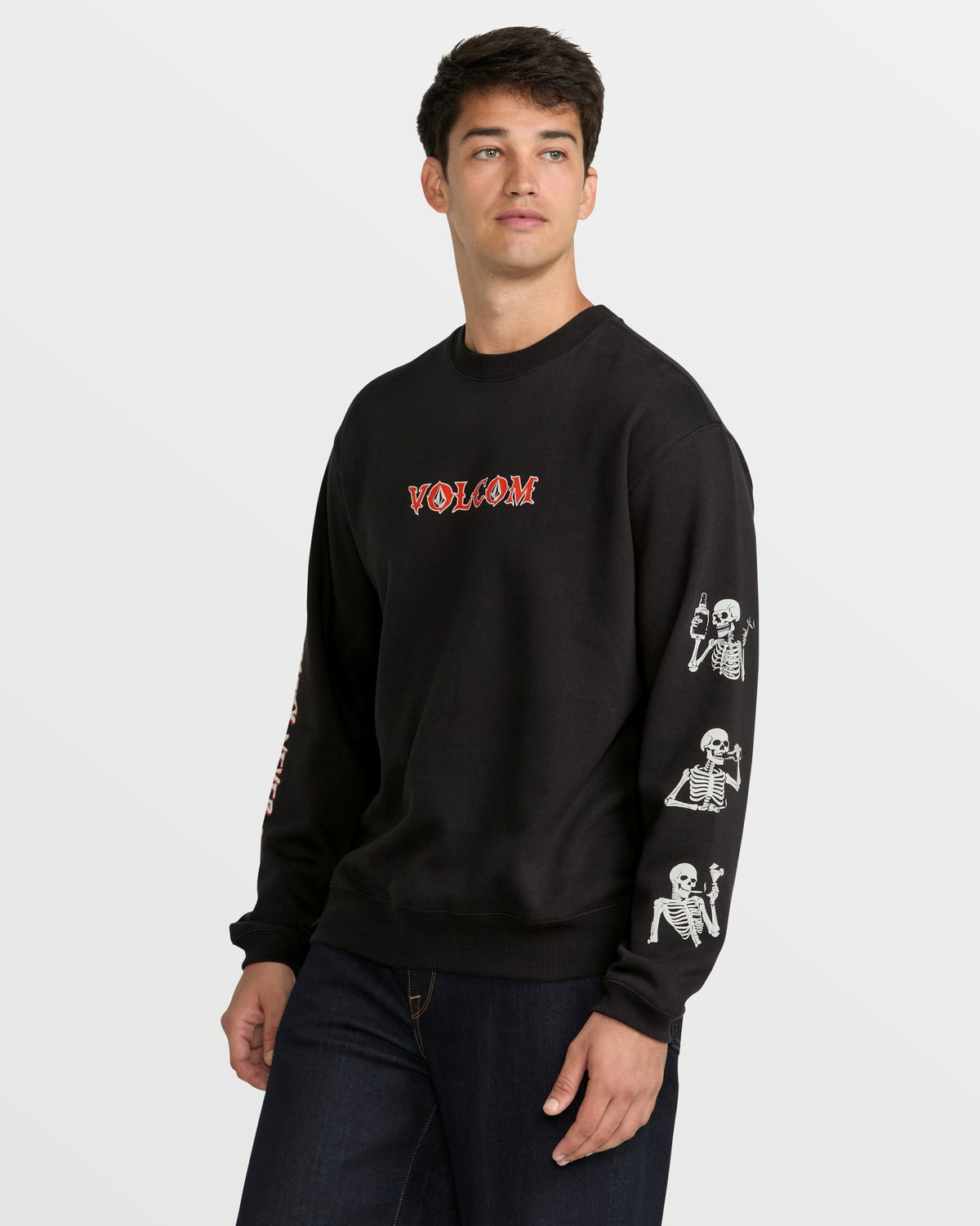 Men's Never Ends Crew Sweatshirt Stealth - Volcom