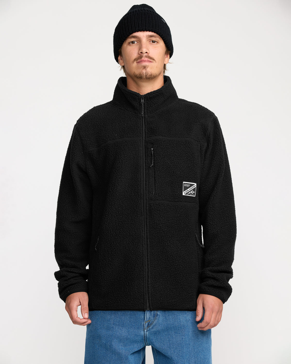 Men's Nelson Sherpa Full Zip Black - Volcom