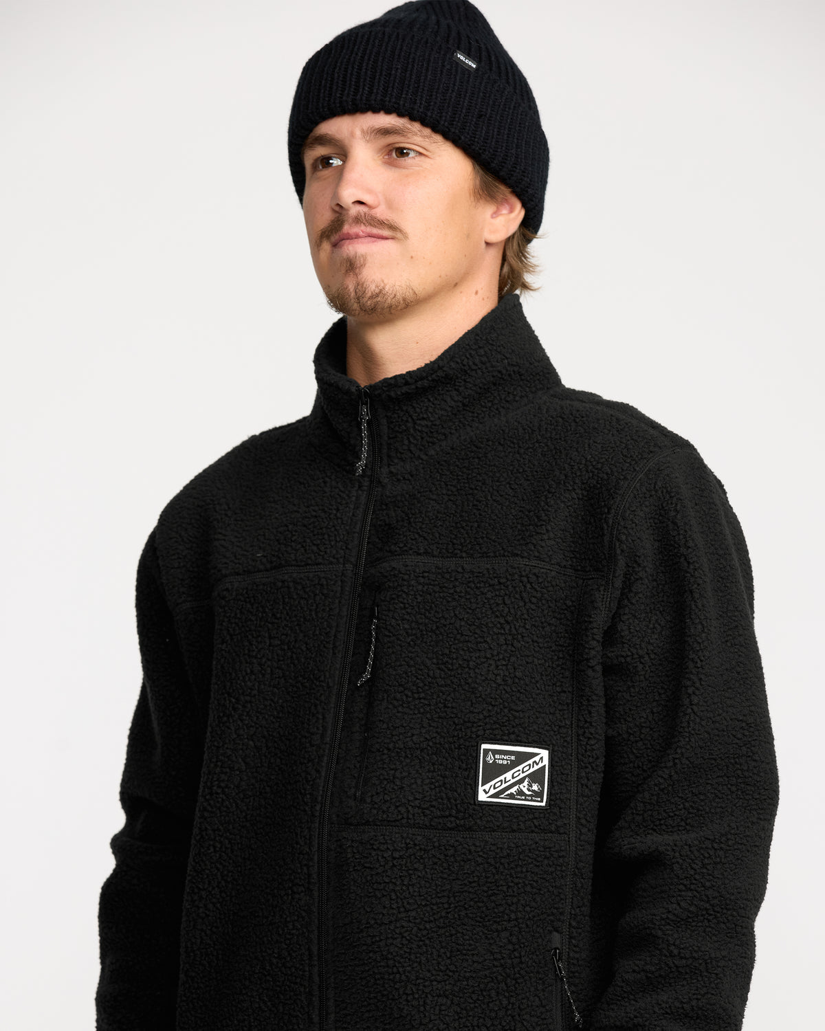Men's Nelson Sherpa Full Zip Black - Volcom