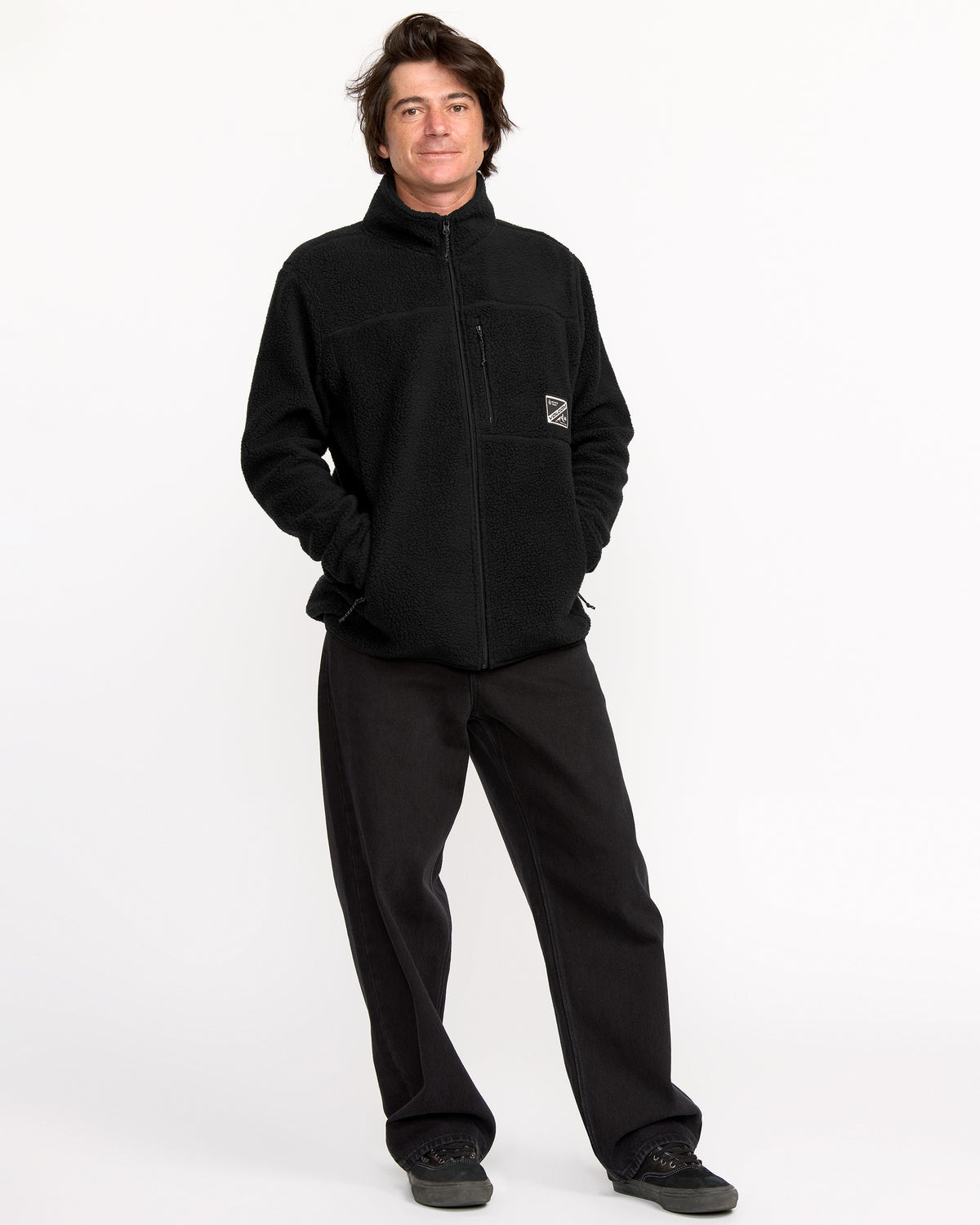 Men's Nelson Sherpa Full Zip Black - Volcom