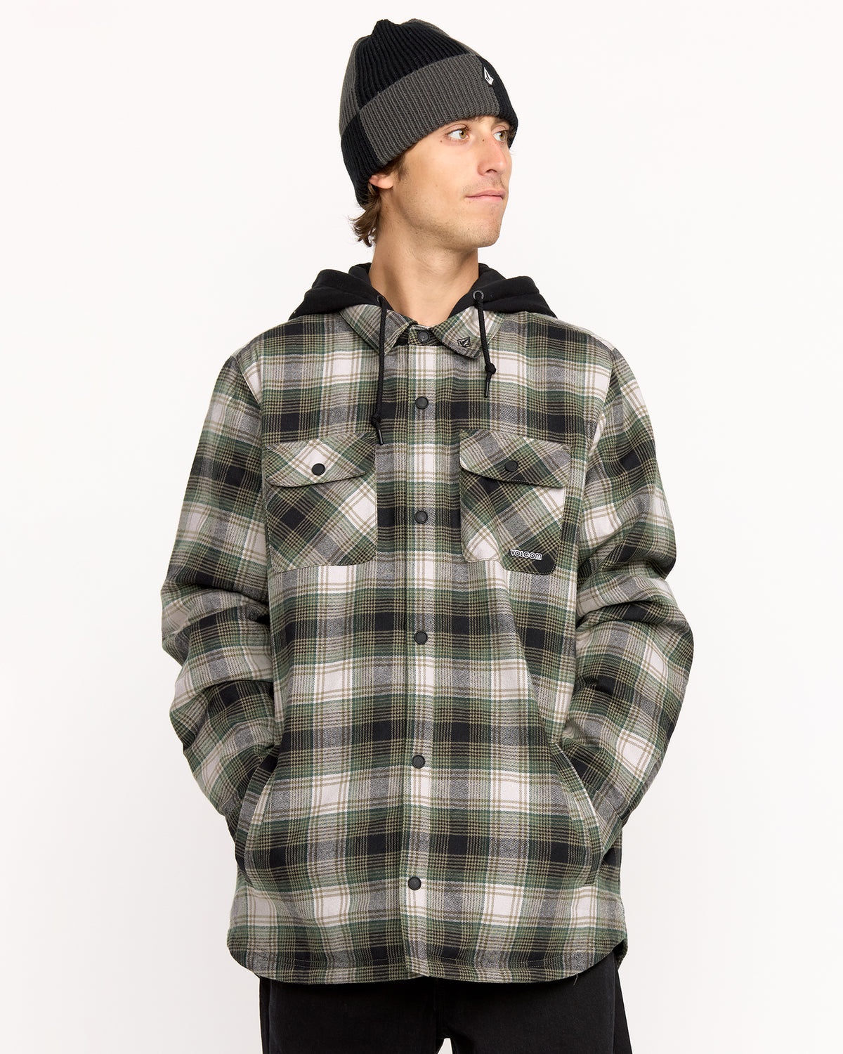 Men's Kenson Insulated Flannel Black Green - Volcom