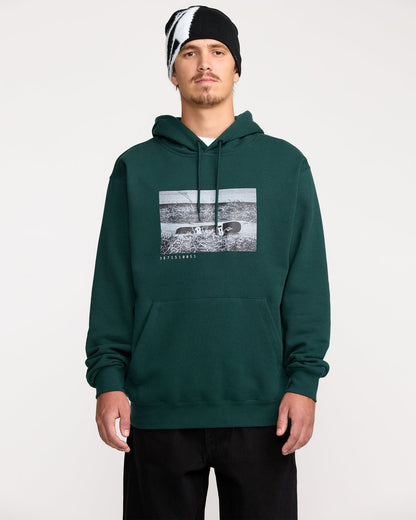 Men's Essential Hoodie Black Green - Volcom