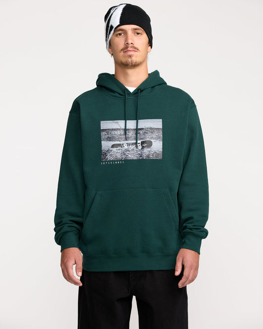 Men's Essential Hoodie Black Green - Volcom