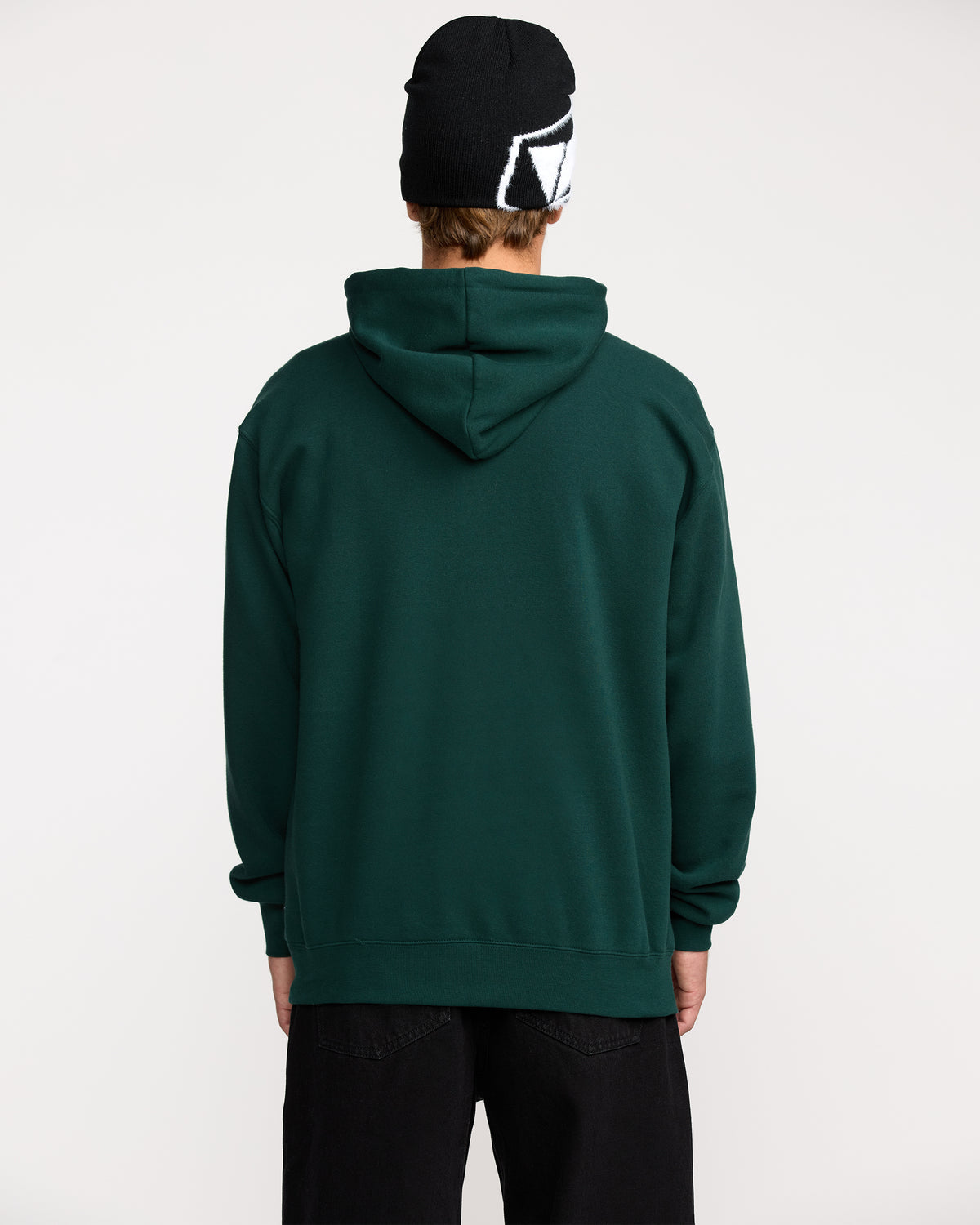 Men's Essential Hoodie Black Green - Volcom
