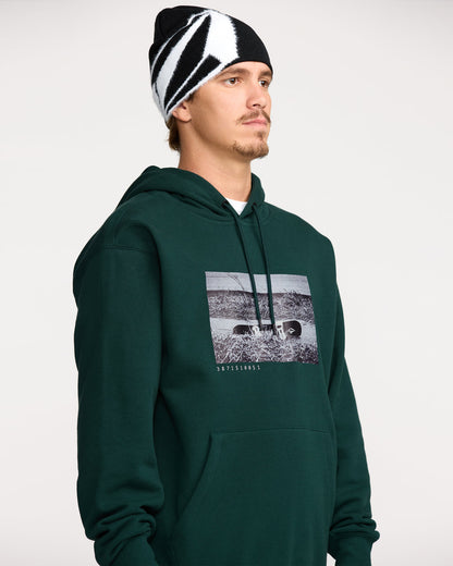 Men's Essential Hoodie Black Green - Volcom