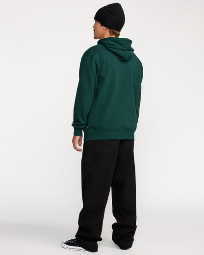 Men's Essential Hoodie Black Green - Volcom