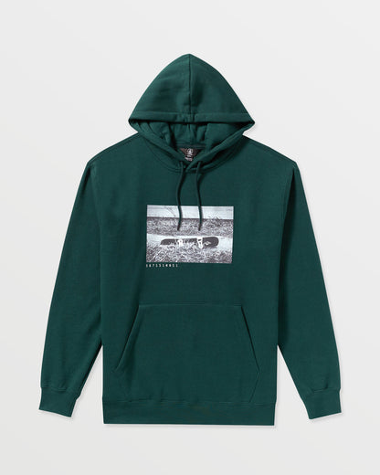Men's Essential Hoodie Black Green - Volcom