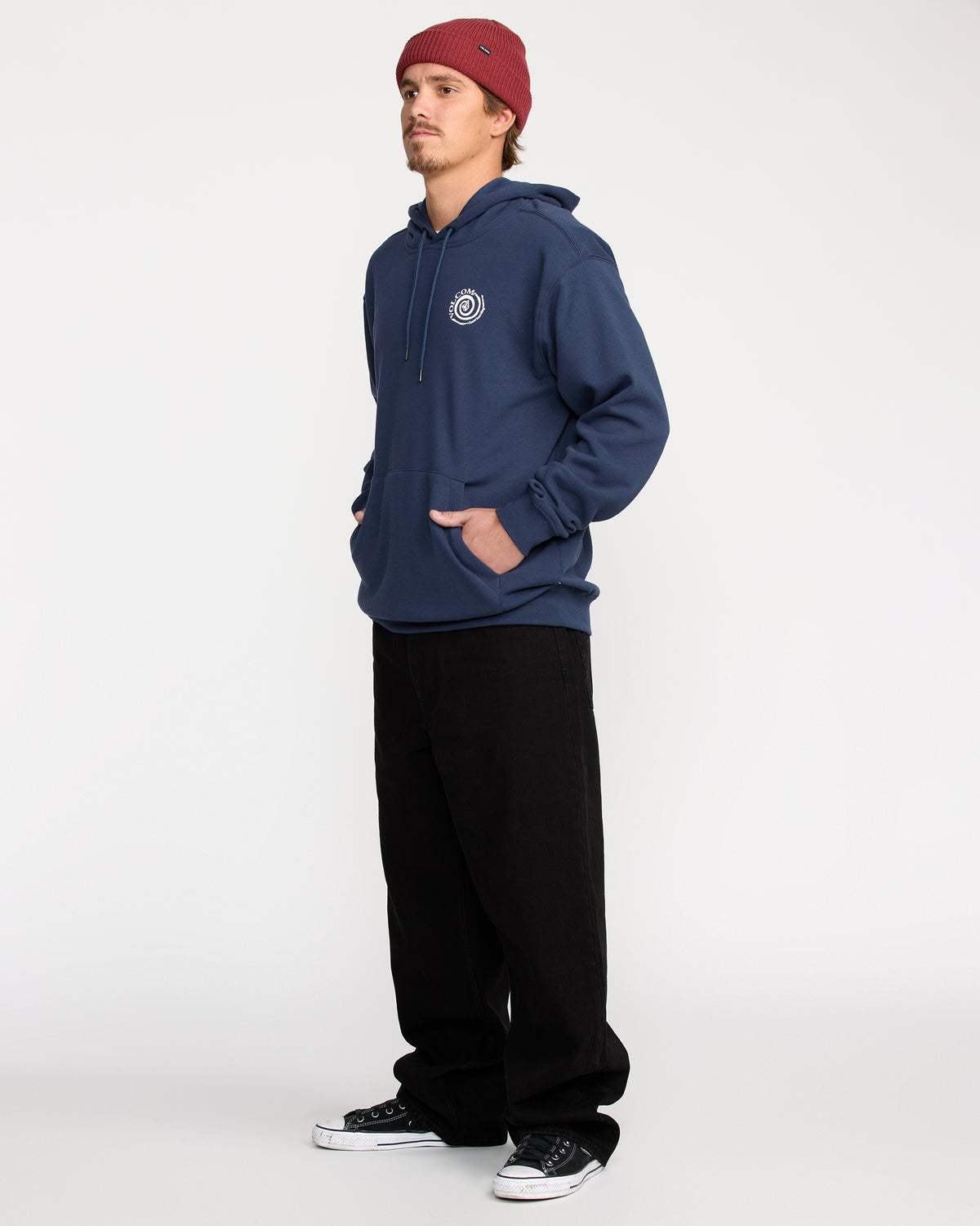 Men's Essential Hoodie Deep Blue - Volcom