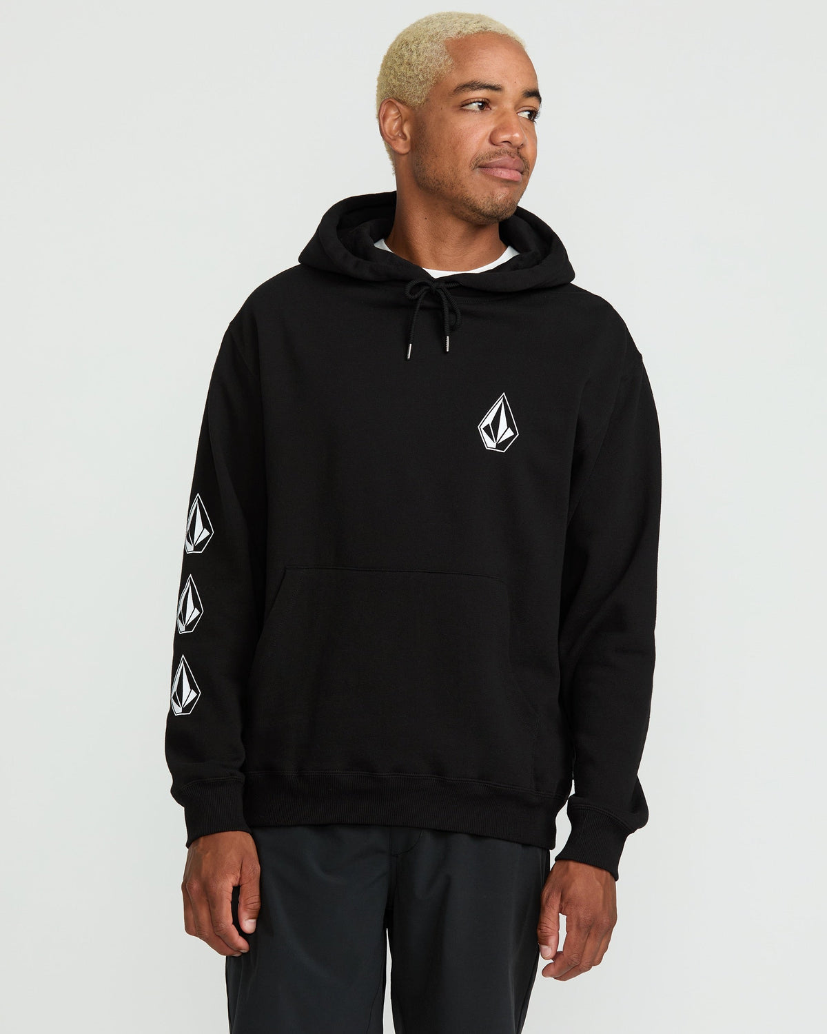 Men's Iconic Stone Hoodie Black - Volcom