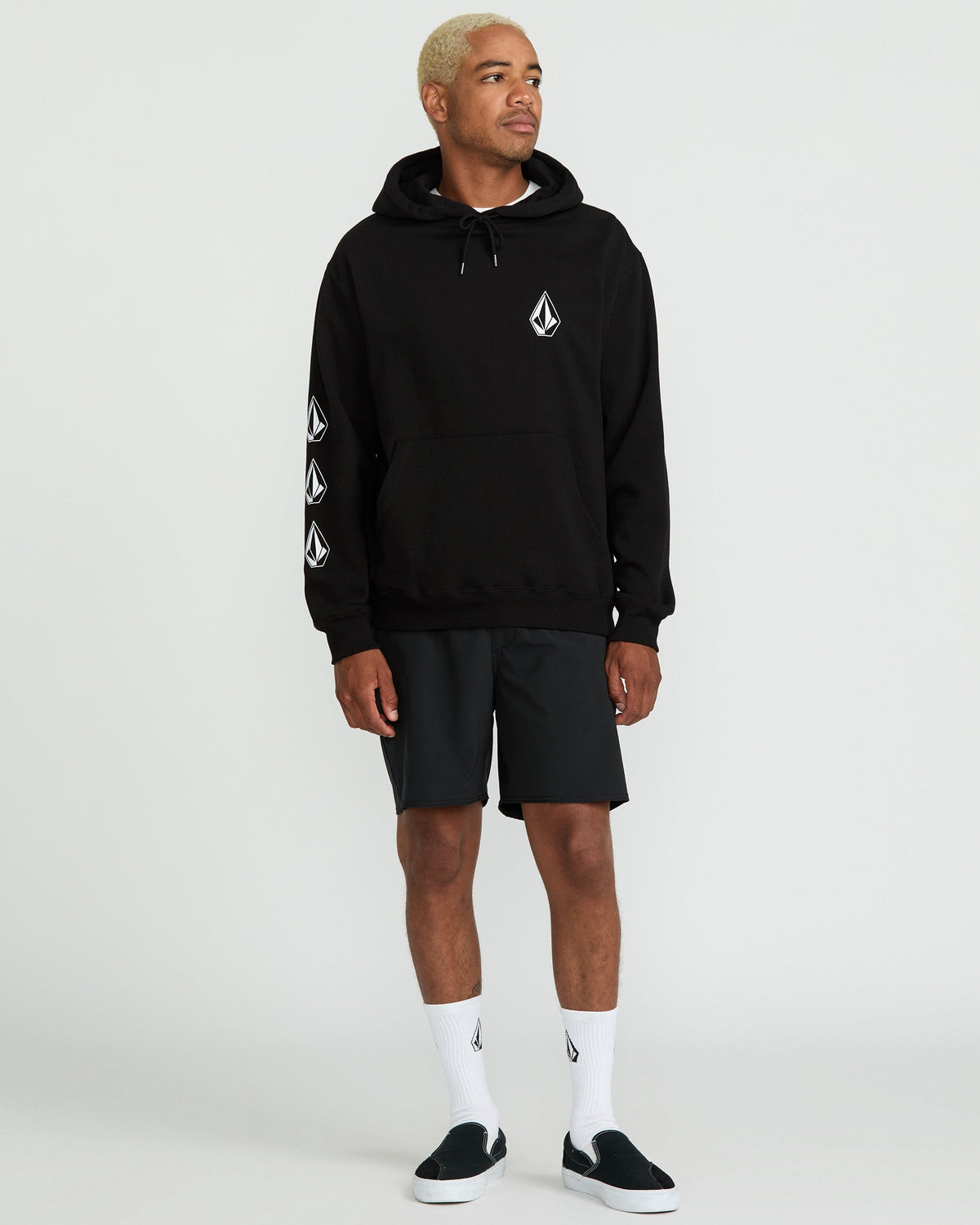 Men's Iconic Stone Hoodie Black - Volcom