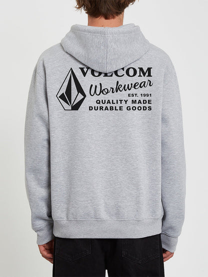 Men's Volcom Workwear Pullover Hoodie Heather Grey - Volcom