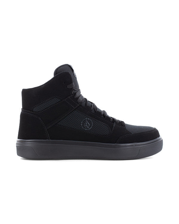 Men's Evolve Safety Toe High Top Work Sneakers Triple Black - Volcom