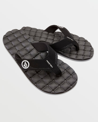 Men's Recliner Sandals Black/White - Volcom