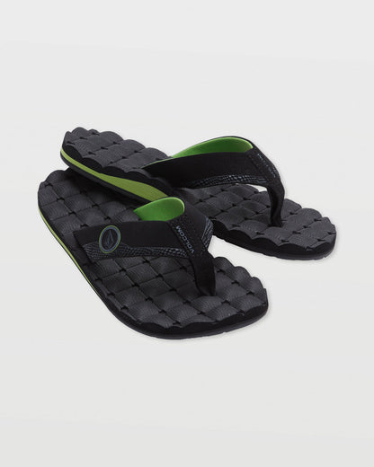 Men's Recliner Sandals Black/Green - Volcom