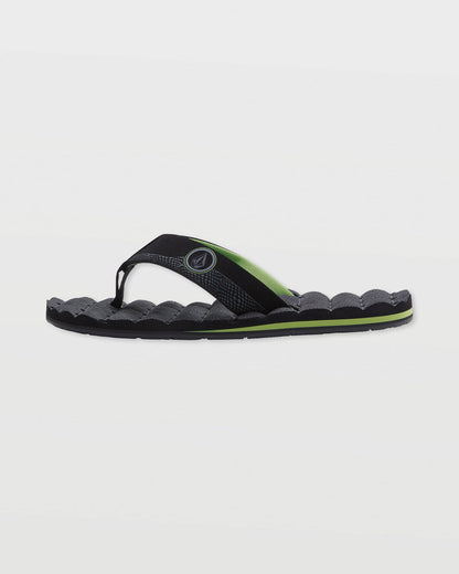 Men's Recliner Sandals Black/Green - Volcom