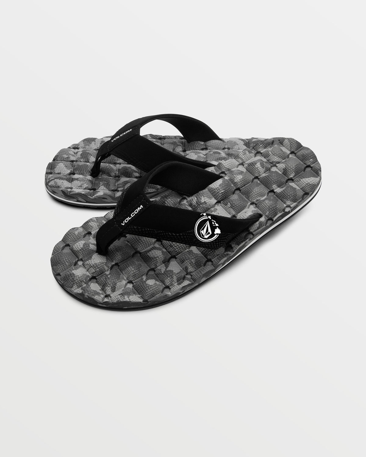 Men's Recliner Hawaii Sandals Black/White - Volcom