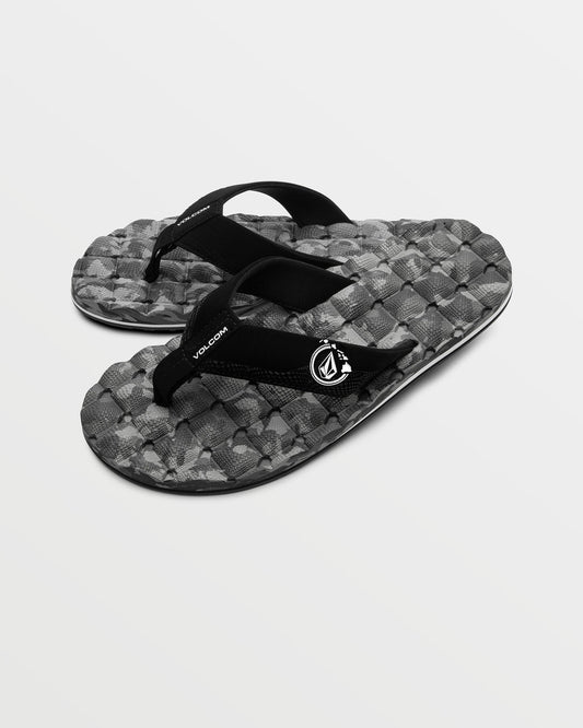 Men's Recliner Hawaii Sandals Black/White - Volcom
