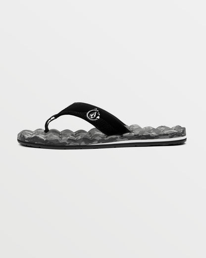 Men's Recliner Hawaii Sandals Black/White - Volcom