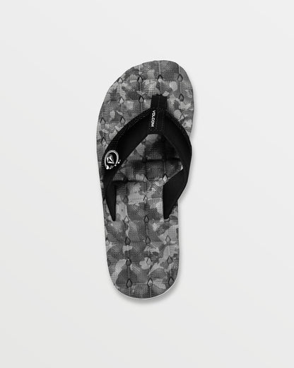 Men's Recliner Hawaii Sandals Black/White - Volcom