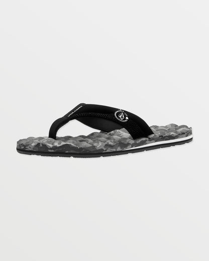Men's Recliner Hawaii Sandals Black/White - Volcom