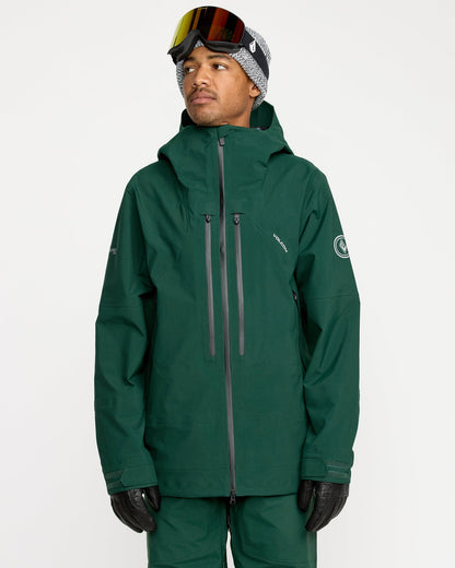 Men's Anyox Guide Gore Pro Shell Jacket Black Green - Volcom