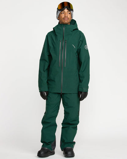 Men's Anyox Guide Gore Pro Shell Jacket Black Green - Volcom