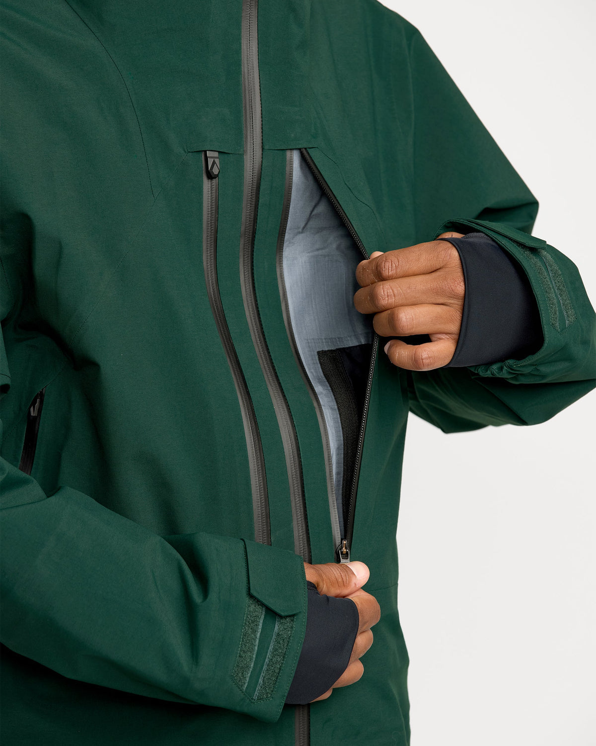Men's Anyox Guide Gore Pro Shell Jacket Black Green - Volcom