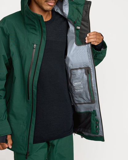Men's Anyox Guide Gore Pro Shell Jacket Black Green - Volcom