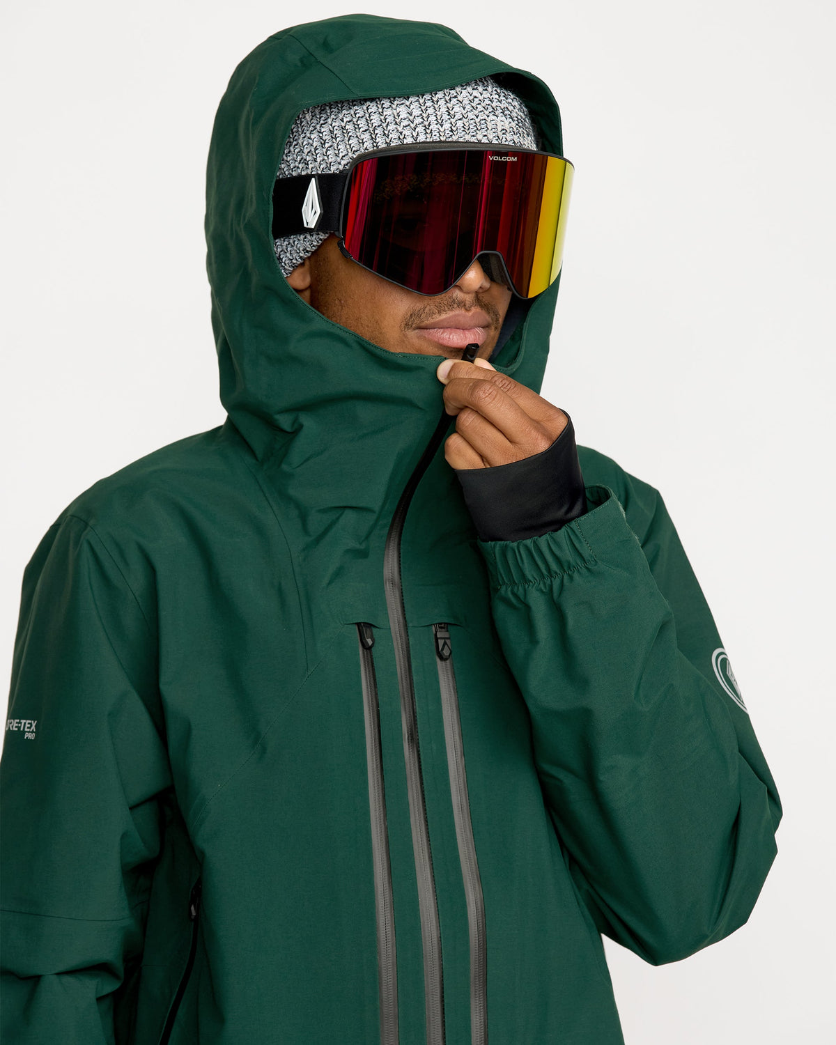 Men's Anyox Guide Gore Pro Shell Jacket Black Green - Volcom