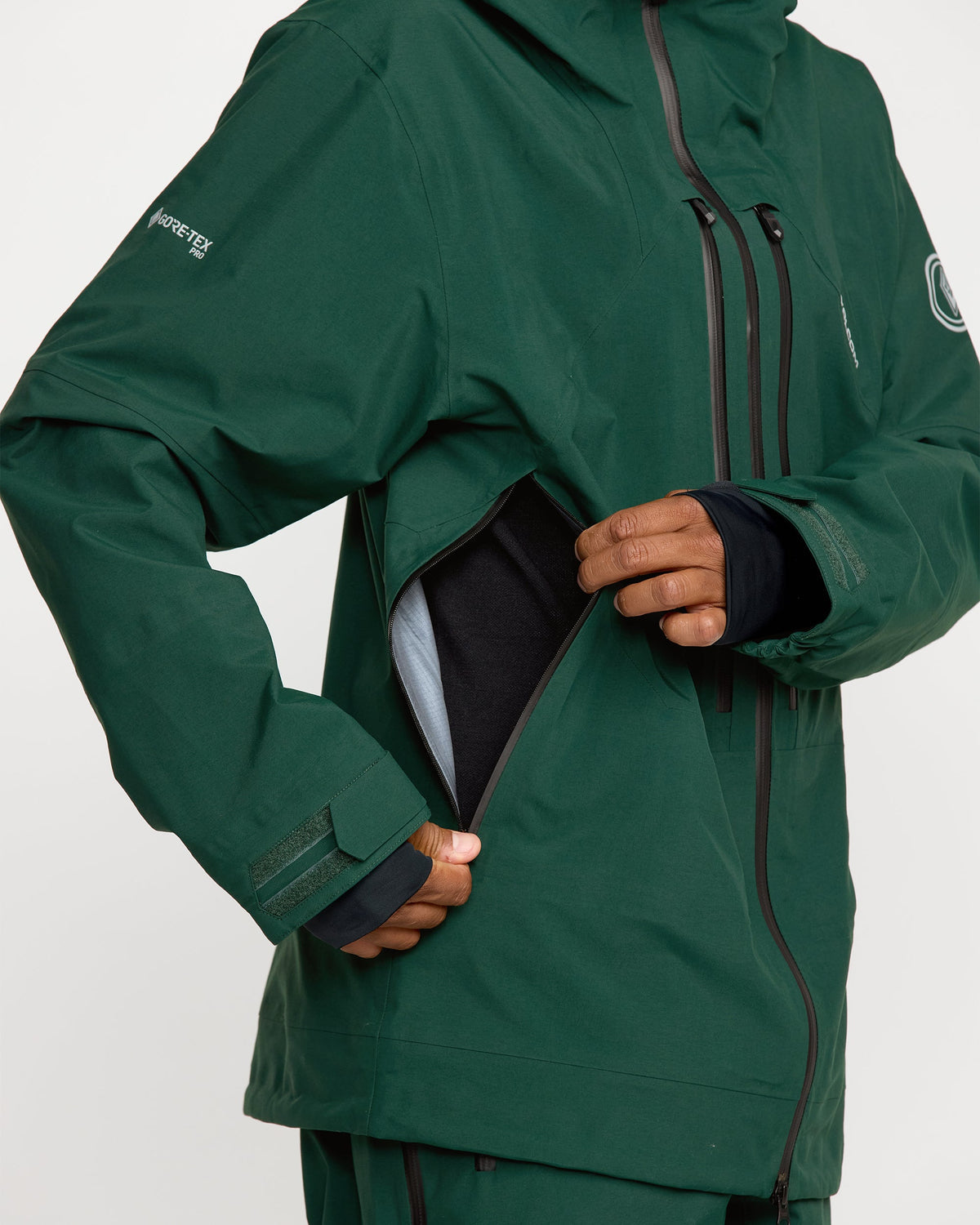 Men's Anyox Guide Gore Pro Shell Jacket Black Green - Volcom
