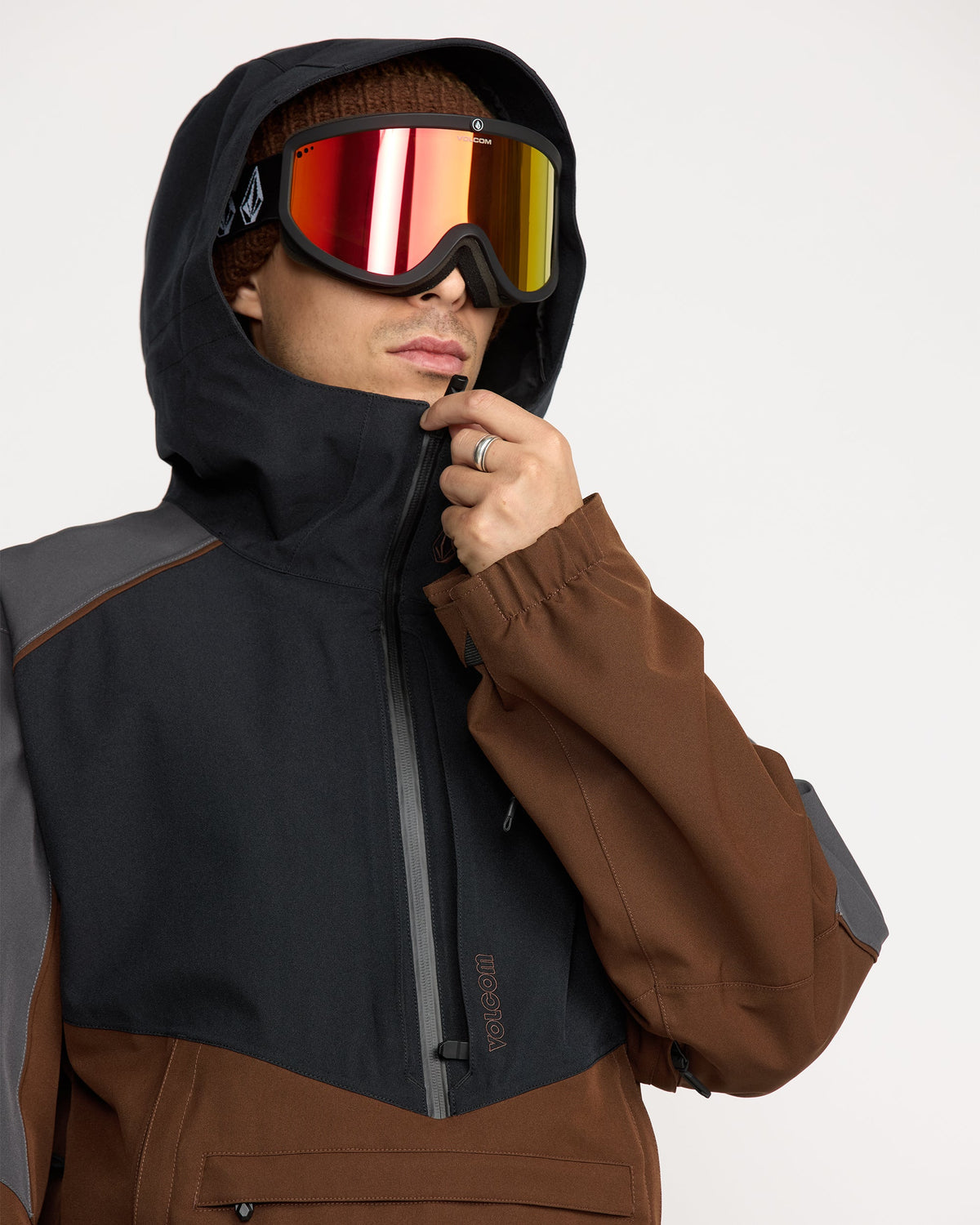 Men's Brighton Pullover Jacket Brown - Volcom