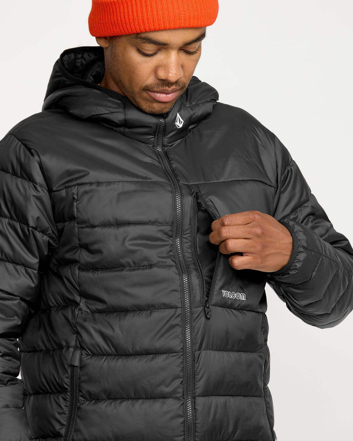 Men's Puff Puff Hooded Jacket Black - Volcom