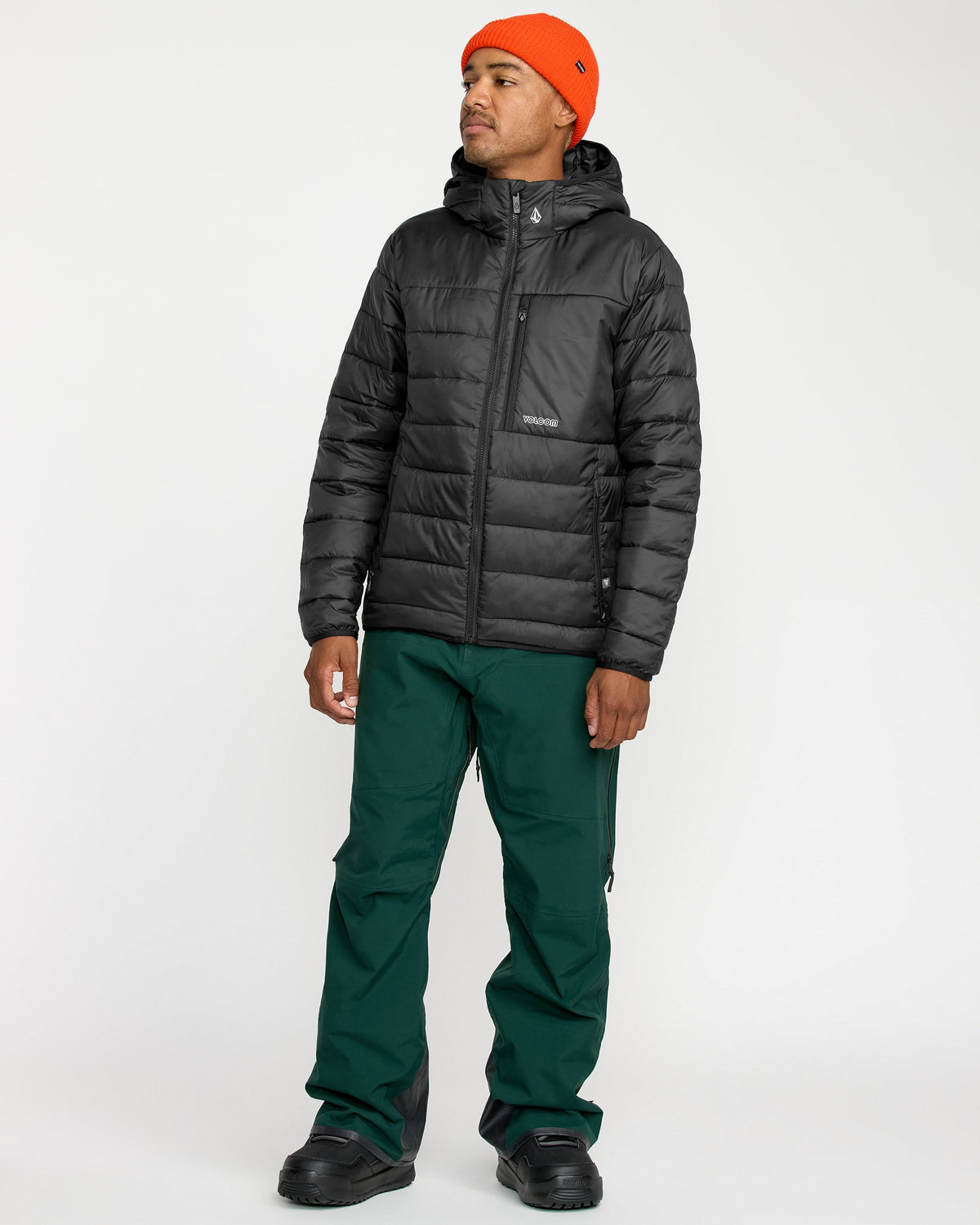 Men's Puff Puff Hooded Jacket Black - Volcom