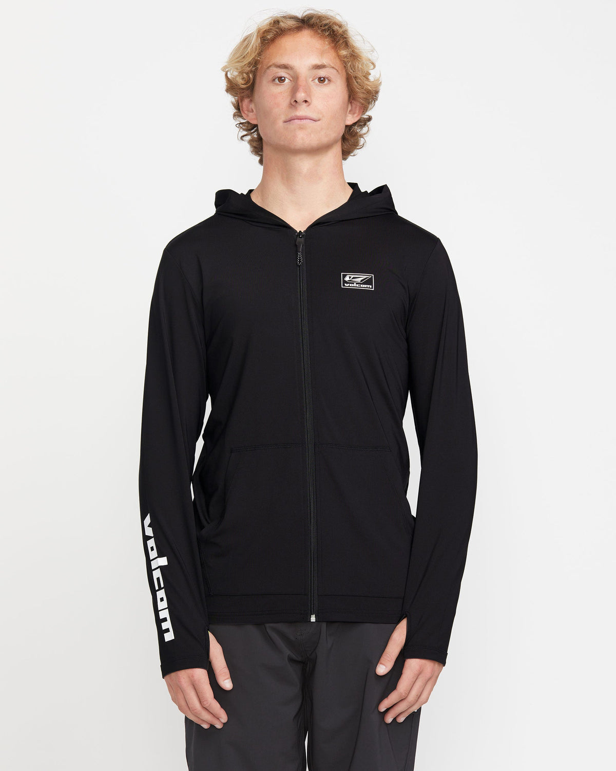 Men's Modstone Loose Zip Hoodie Black - Volcom